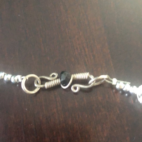 Black stone and clear crystal choker necklace - Picture 3 of 3